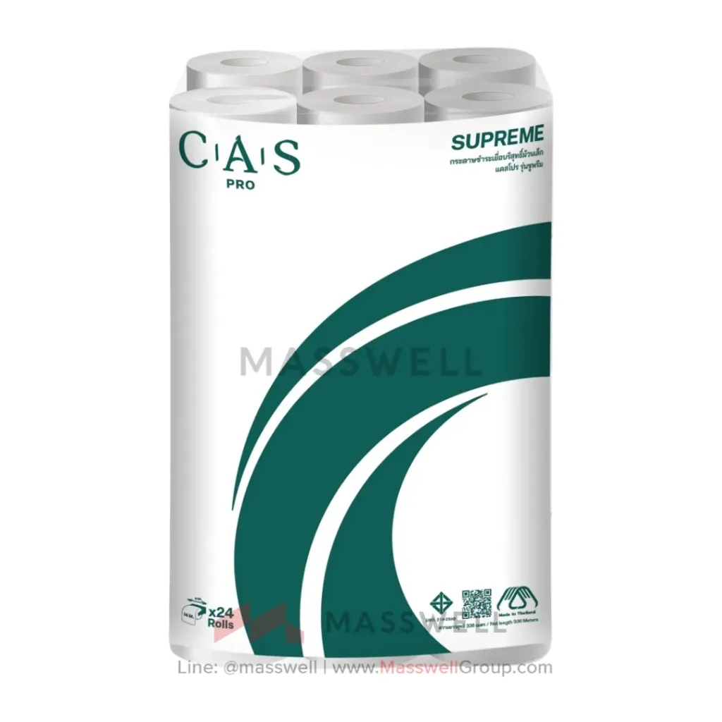 [CPB-12100089] CAS Pro กระดาษชำระม้วนเล็ก BRT Supreme 2 ชั้น 14 เมตร (144 ม้วน)