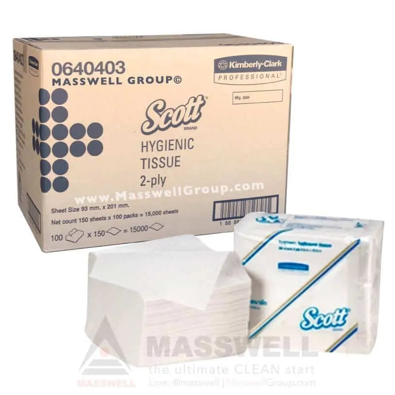 Scott กระดาษชำระแบบแผ่น HBT 2 ชั้น 150’s (100ห่อ)