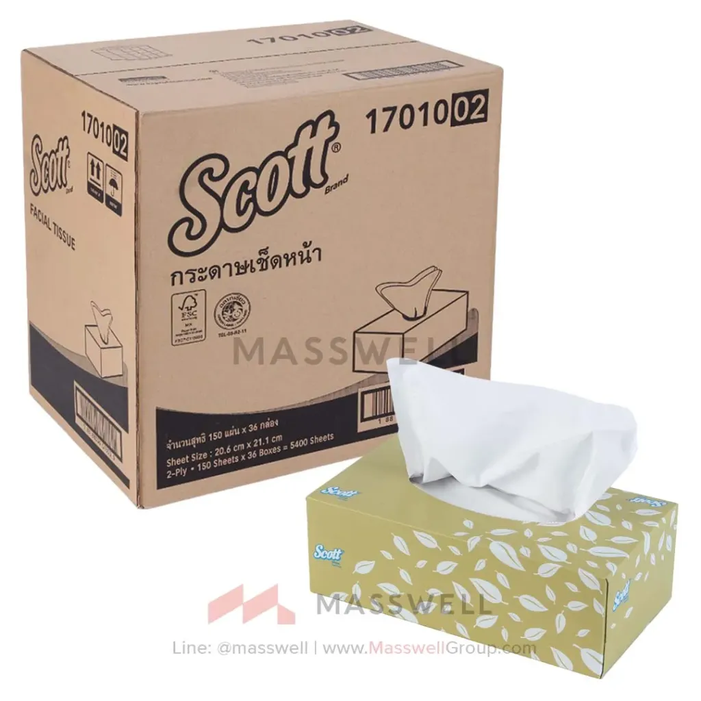 Scott กระดาษเช็ดหน้า รุ่น 150แผ่น (36กล่อง)