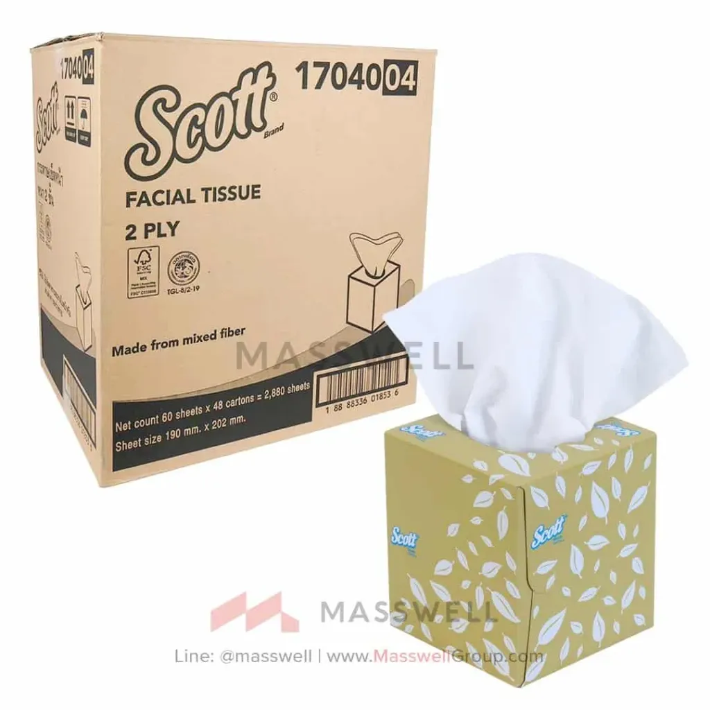 Scott กระดาษเช็ดหน้า รุ่น Cubic 60แผ่น (48กล่อง)