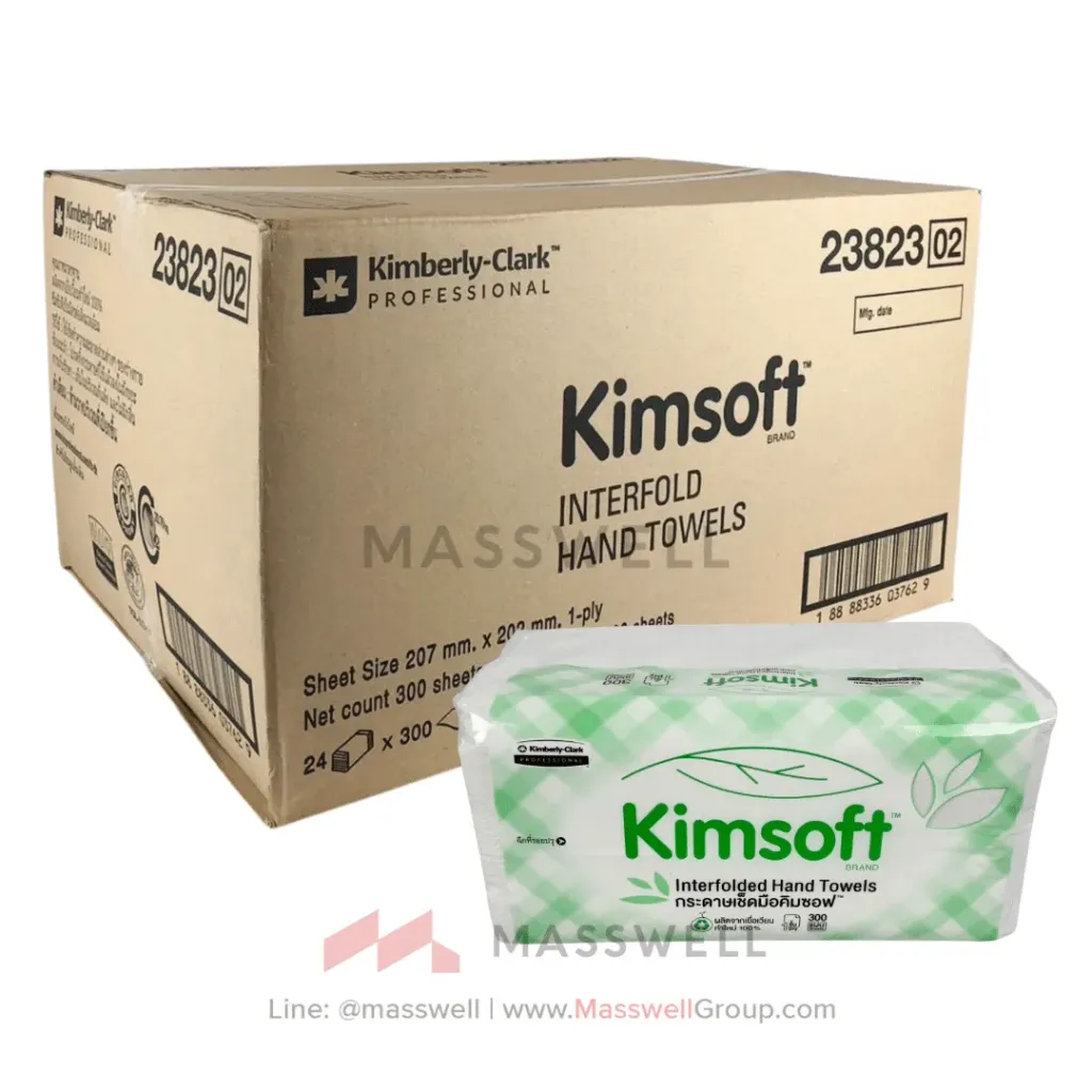 [KC-23823] Kimsoft กระดาษเช็ดมือ Interfold 1 ชั้น (7,200 แผ่น)