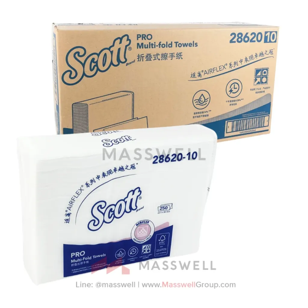 [KC-28620-10] Scott กระดาษเช็ดมือ M-Fold 1 ชั้น (4,000 แผ่น) *20.3cm.