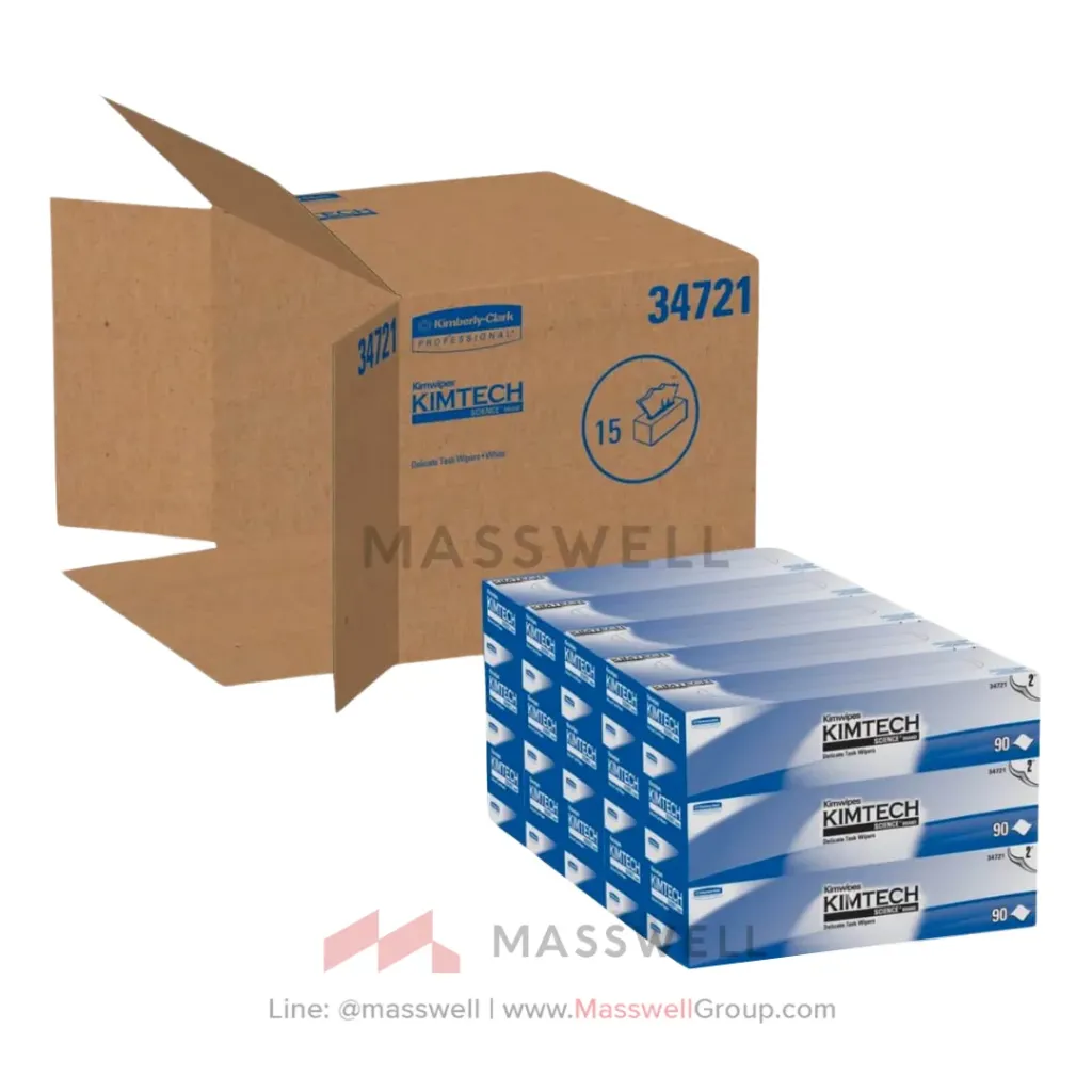 [KC-34721] KIMTECH SCIENCE* กระดาษเช็ดทำความสะอาด Kimwipes* 2-ply 90แผ่น (15กล่อง)