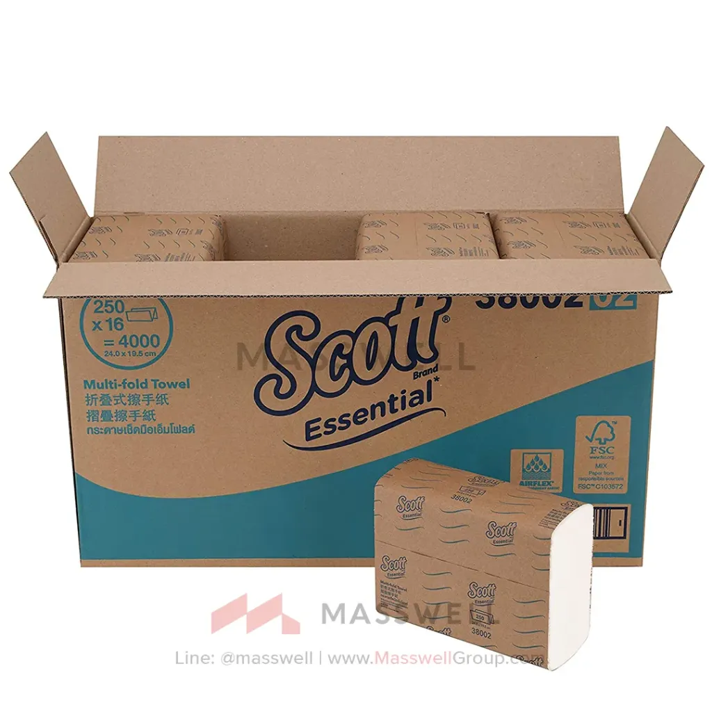 Scott กระดาษเช็ดมือ M-Fold Essential 1 ชั้น (4,000 แผ่น) *19.5cm.