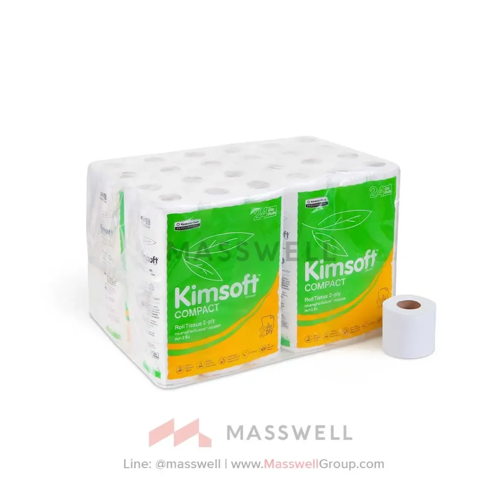 [KC-4091] กระดาษชำระม้วนเล็ก Kimsoft Compact 2ชั้น 14 เมตร (96ม้วน)