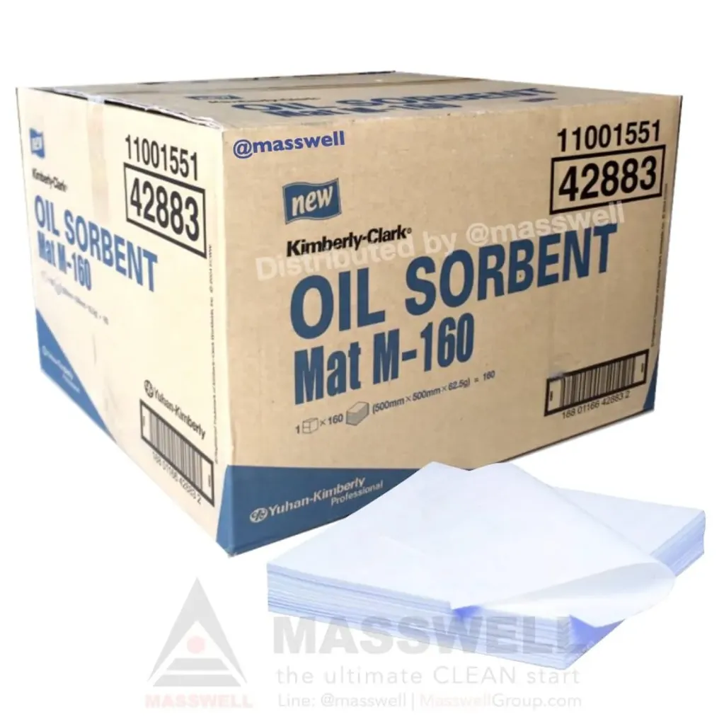 [KC-42883] Oil Sorbent แผ่นดูดซับน้ำมัน Mat M-160 (160แผ่น)