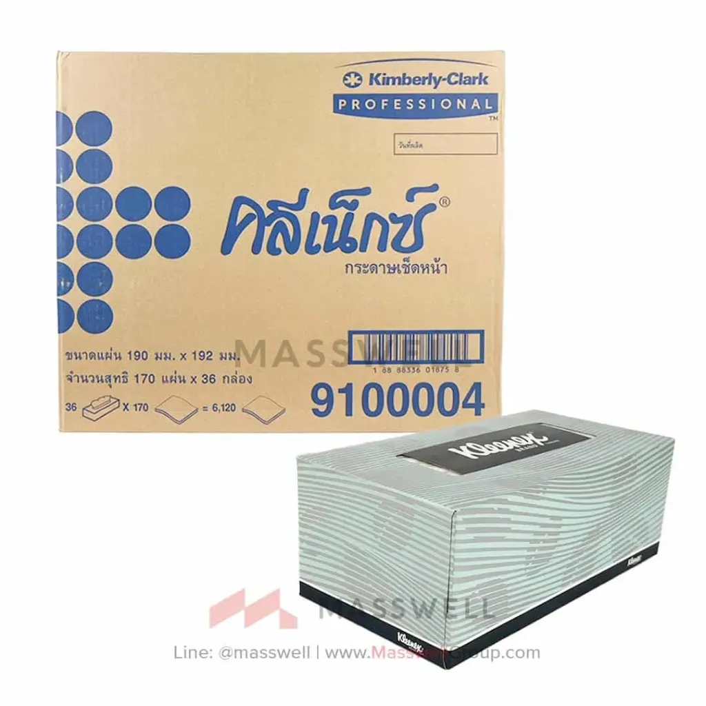 [KC-91000] Kleenex กระดาษเช็ดหน้า รุ่น 170แผ่น (36กล่อง)