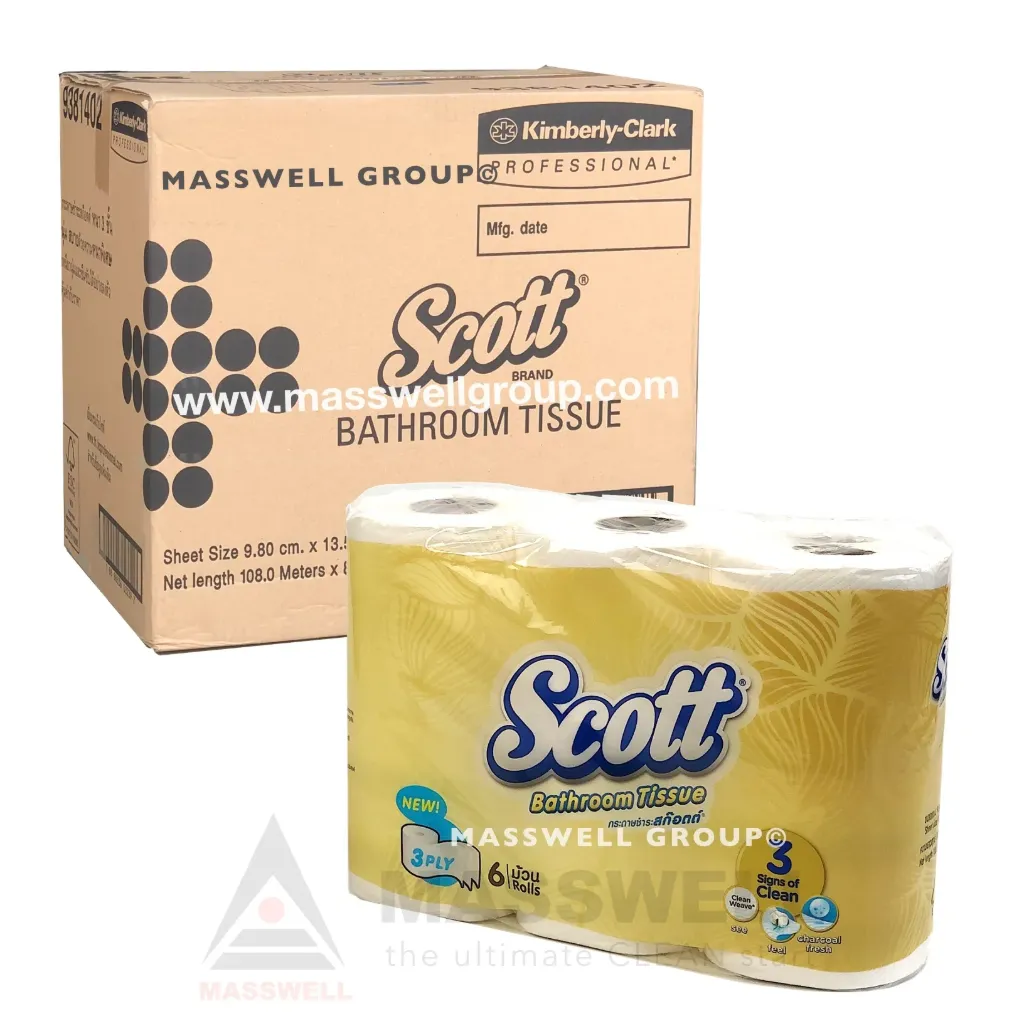 [KC-93814] Scott กระดาษชำระม้วนเล็ก 3ชั้น 18 เมตร (48ม้วน)