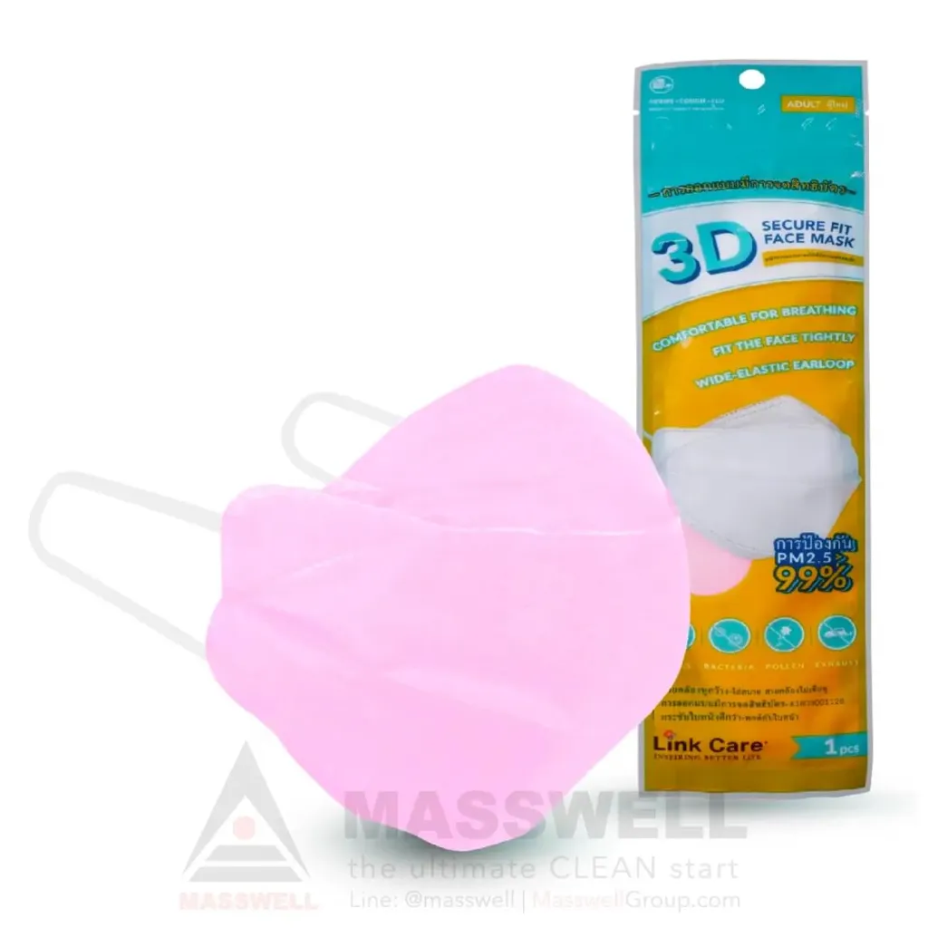 Link Care 3D หน้ากากอนามัย PM2.5 – สีชมพู