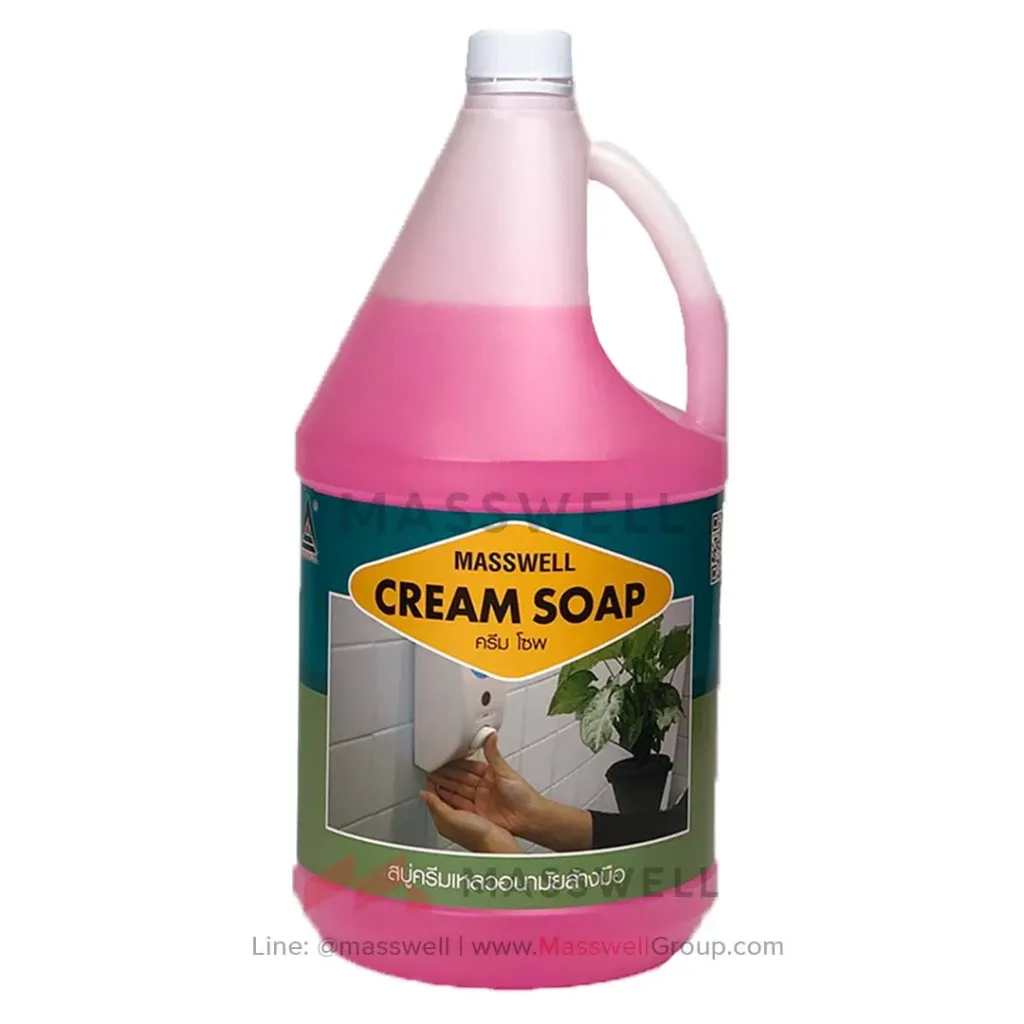 สบู่เหลวล้างมือ CREAM SOAP สีชมพูใส 3.5 ลิตร