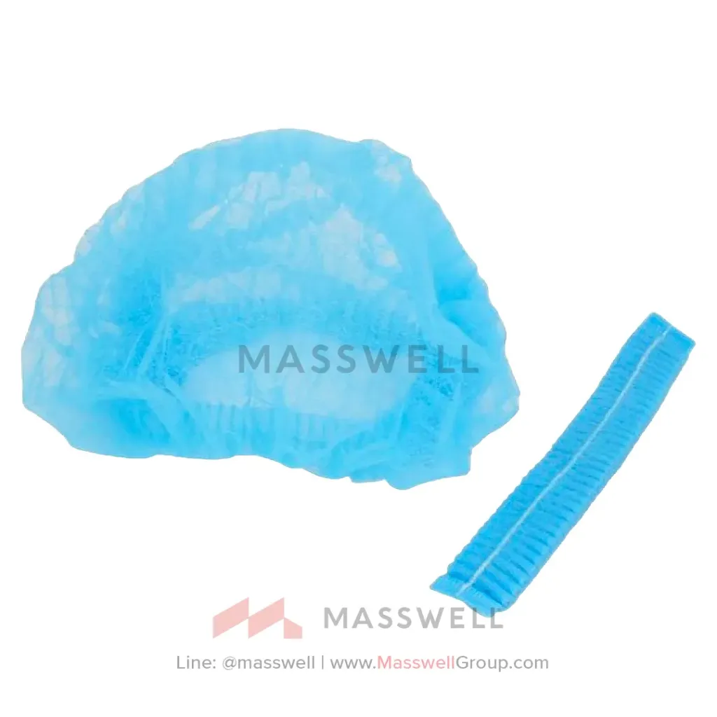 [NS-HHN50B-P] Hyguard หมวกคลุมผม แบบตัวหนอน – สีฟ้า (50ชิ้น)