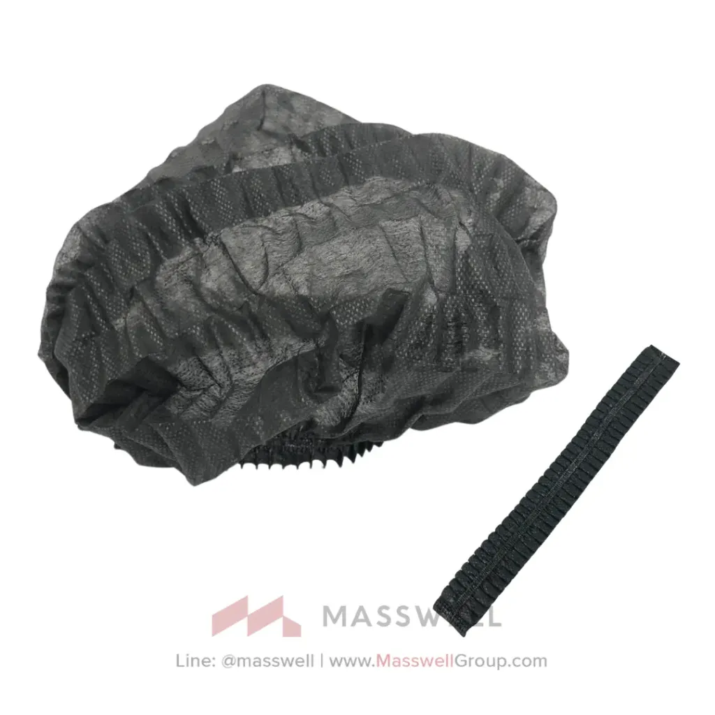 [NS-HHN50BL-P] Hyguard หมวกคลุมผม แบบตัวหนอน – สีดำ (50ชิ้น)