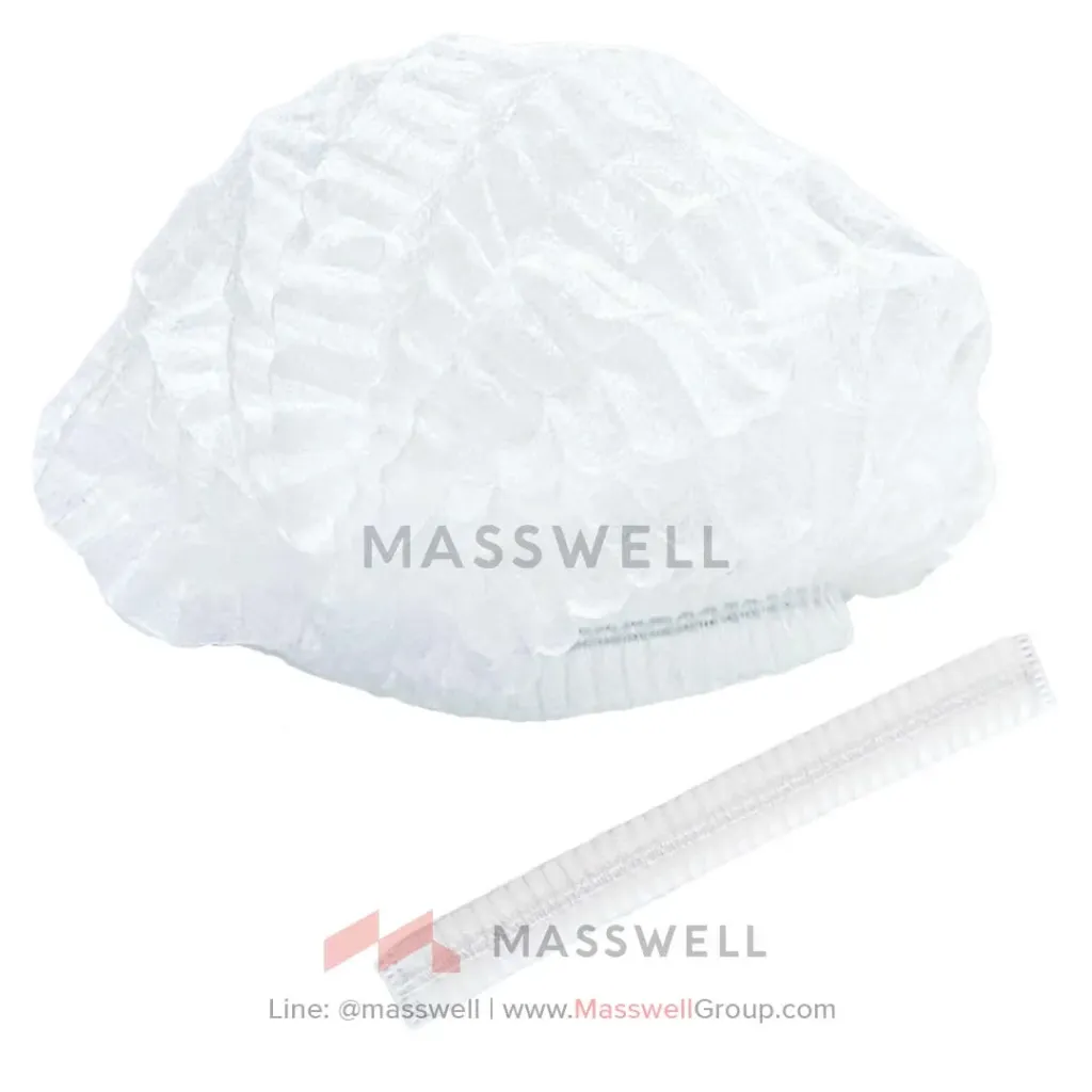 [NS-HHN50W-P] Hyguard หมวกคลุมผม แบบตัวหนอน – สีขาว (50ชิ้น)