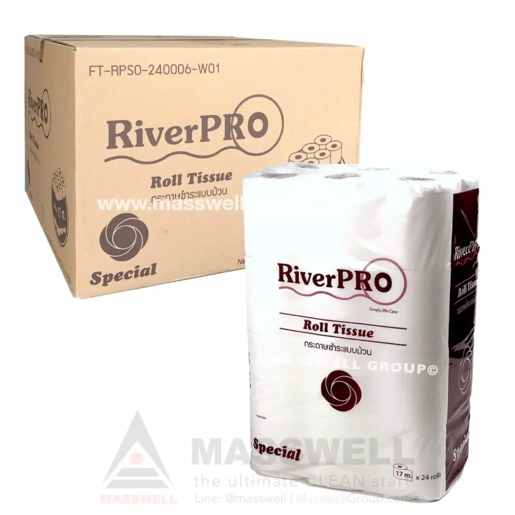 [RPB-S240006W2] RiverPro กระดาษชำระม้วนเล็ก BRT Special 2ชั้น 17 เมตร (144ม้วน)