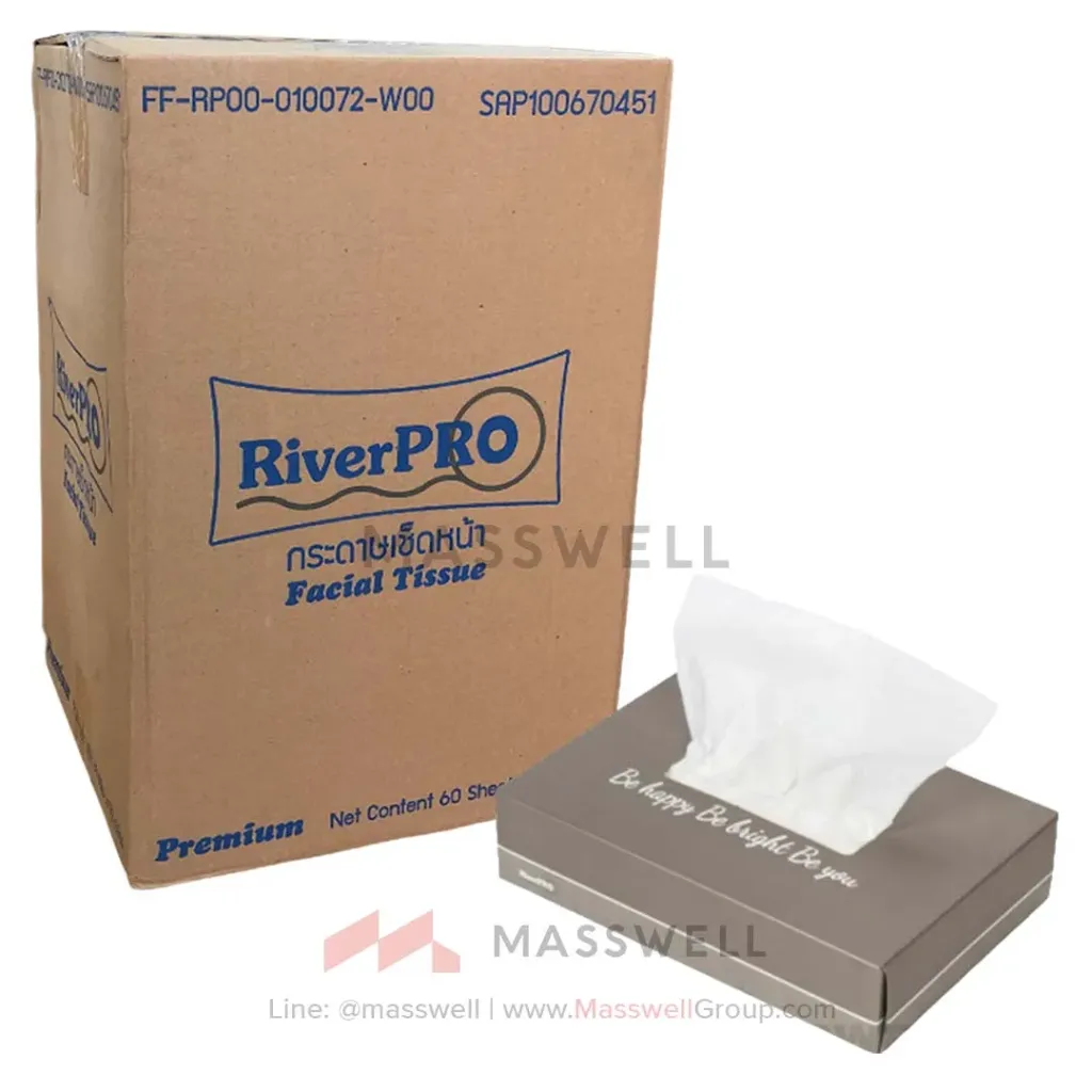 [RPF-010072W] RiverPro กระดาษเช็ดหน้า รุ่น 60แผ่น [x72]