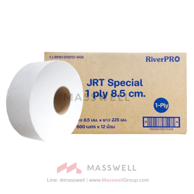 [RPJ-S10012W06] RiverPro กระดาษชำระม้วนใหญ่ JRT Special 1 ชั้น 8.5cm 600 เมตร (12ม้วน)