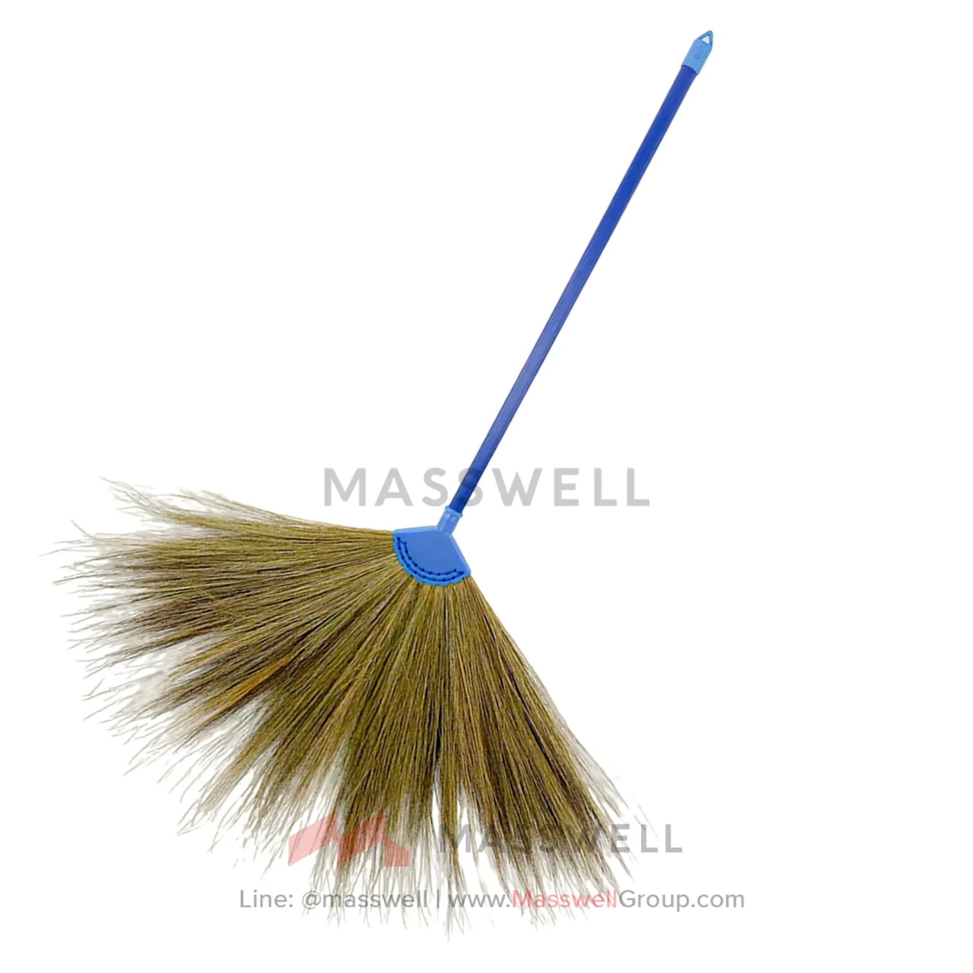 [W-OT0060] ไม้กวาดดอกหญ้า ด้ามพลาสติก (ด้ามยาว 62 ซม.)