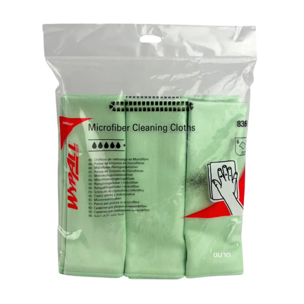 [KC-8396-P] WYPALL ผ้าไมโครไฟเบอร์ Microfiber Cloths – สีเขียว (6ผืน)