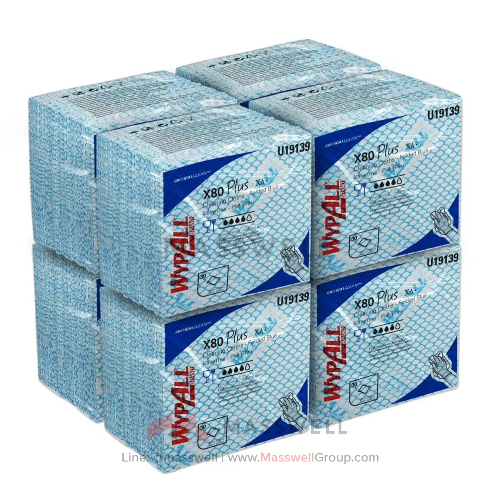 [KC-19139] WYPALL* ผ้าเช็ดอเนกประสงค์ X80 Plus – สีฟ้า 30’s [x8]