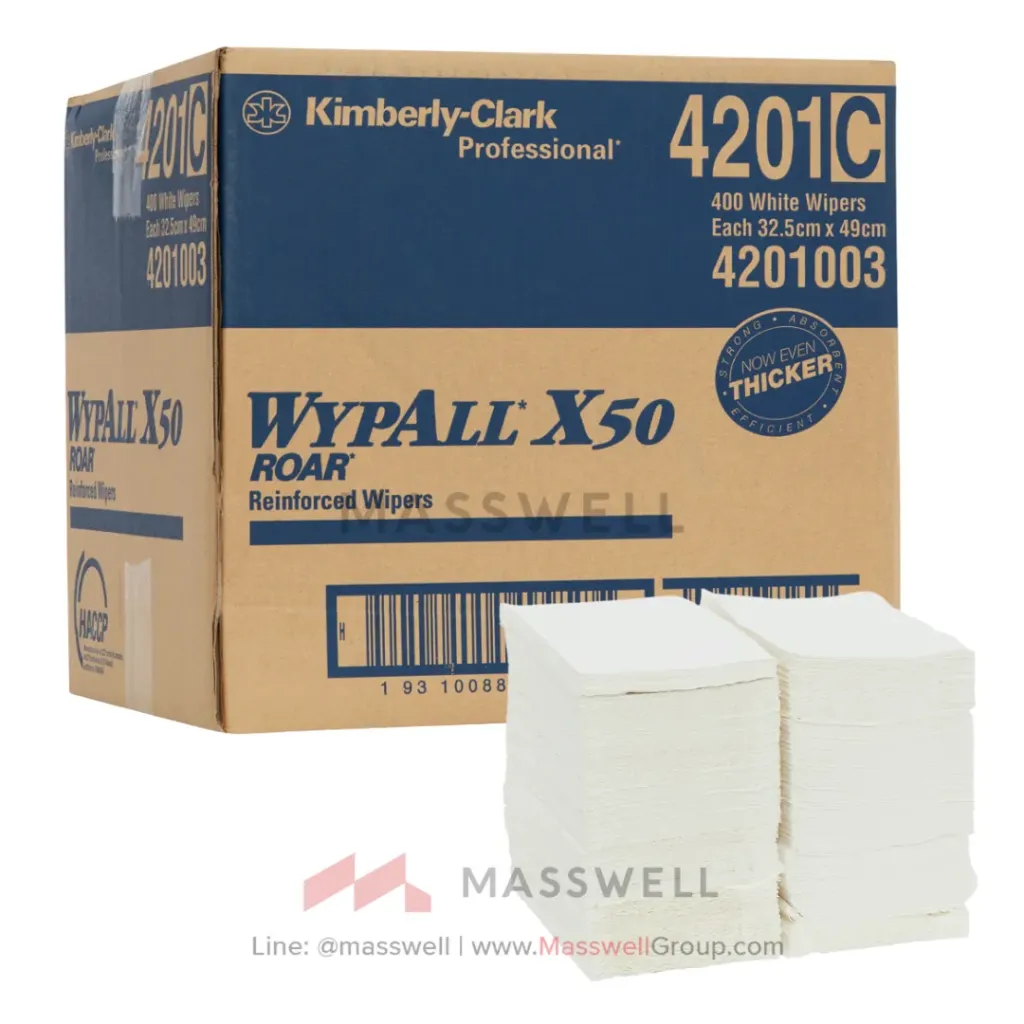 [KC-4201] WYPALL* แผ่นเช็ด X50 ROAR Reinforced Wipers (400 แผ่น)