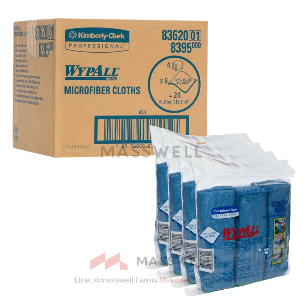 WYPALL ผ้าไมโครไฟเบอร์ Microfiber Cloths – สีน้ำเงิน (6ผืน)