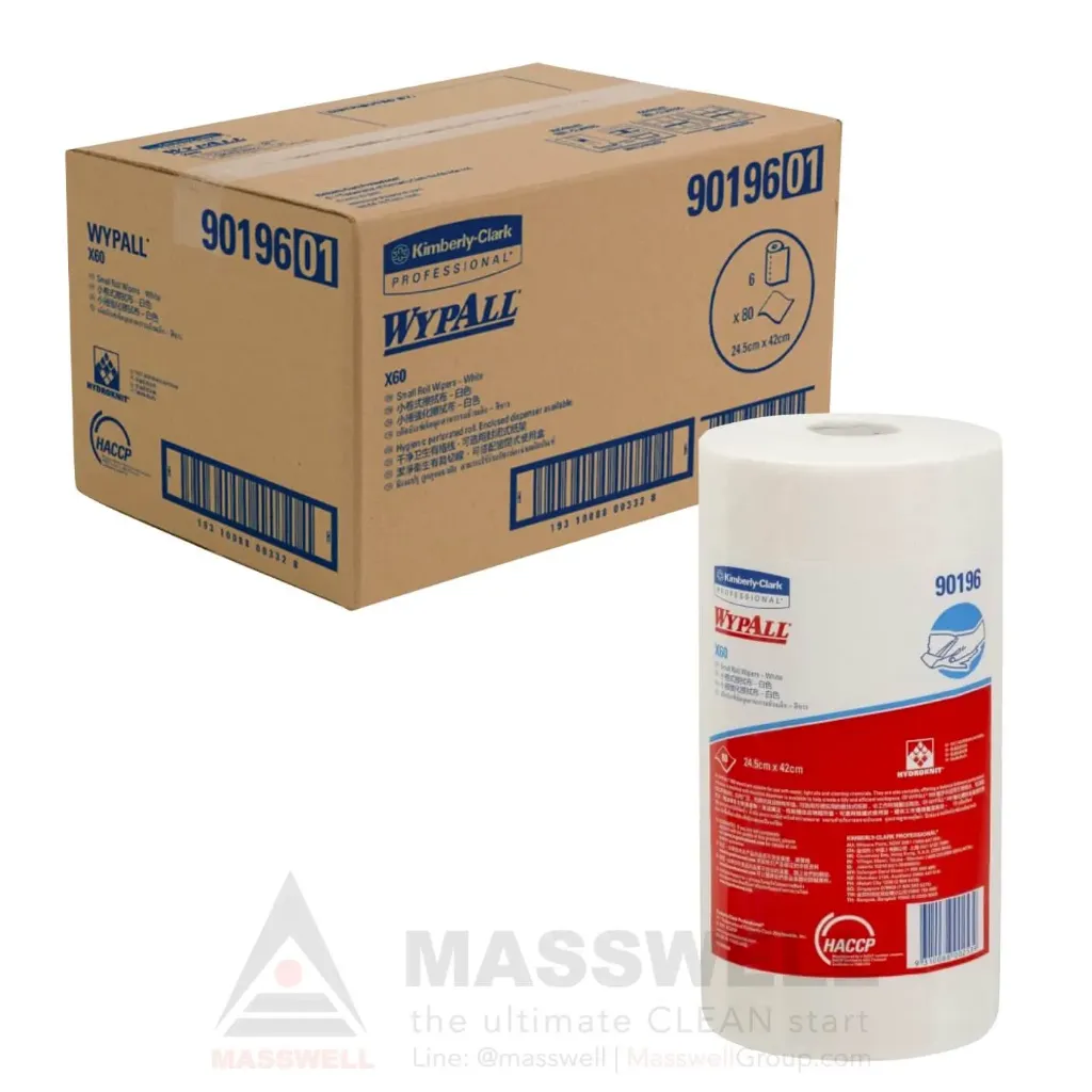[KC-90196] WYPALL* กระดาษเช็ดอุตสาหกรรม X60 Small Roll 80’s (6ม้วน)
