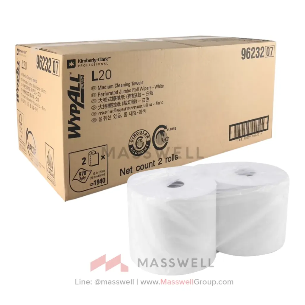 [KC-96232] WYPALL* กระดาษเช็ดงานด้านอาหาร L20 Wiper 970’s (x2ม้วน)
