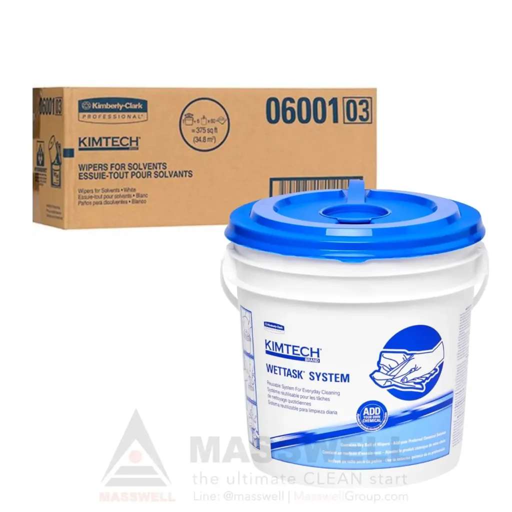 [KC-06001] KIMTECH* WetTask* แผ่นเช็ดทำความสะอาด Wiper for Solvent 95’s (6ม้วน)