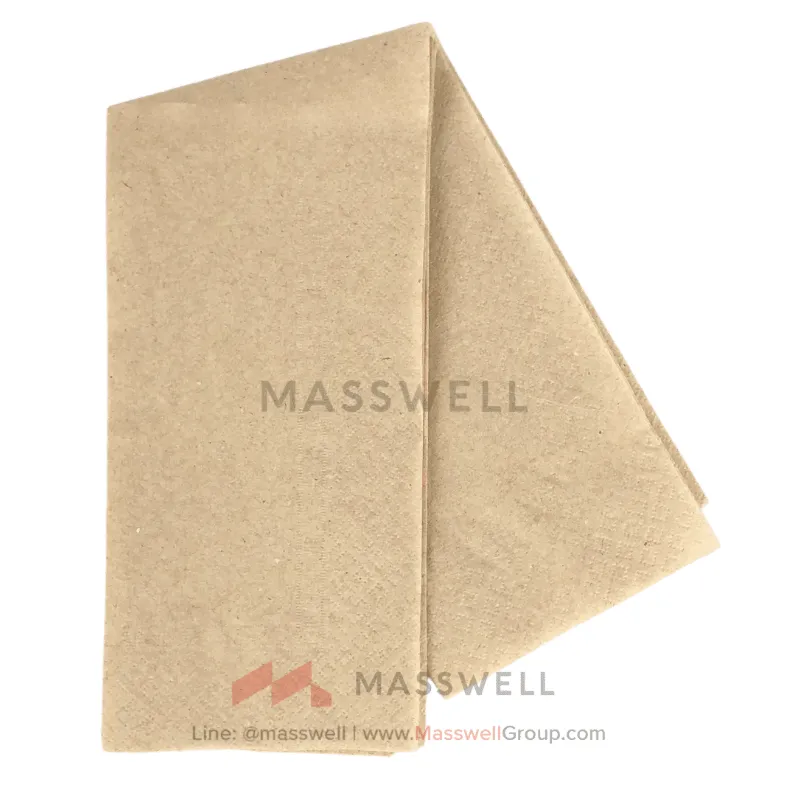 [DN-33B1P4F] DUNI Napkin 33x33cm 1ชั้น น้ำตาล 500's [x8] (พับ 4 ส่วน)