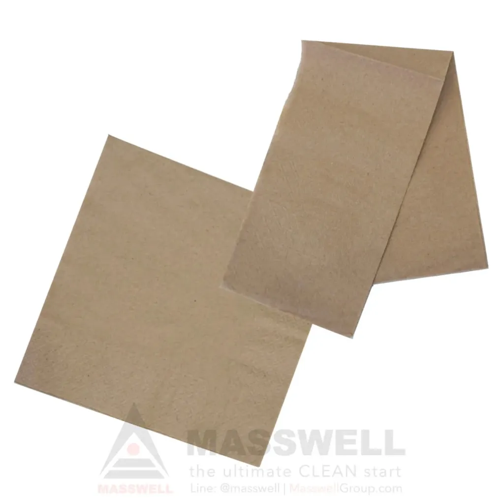 [DN-33B2P4F] DUNI Napkin 33x33cm 2ชั้น น้ำตาล 250's[x8] (พับ 4 ส่วน)