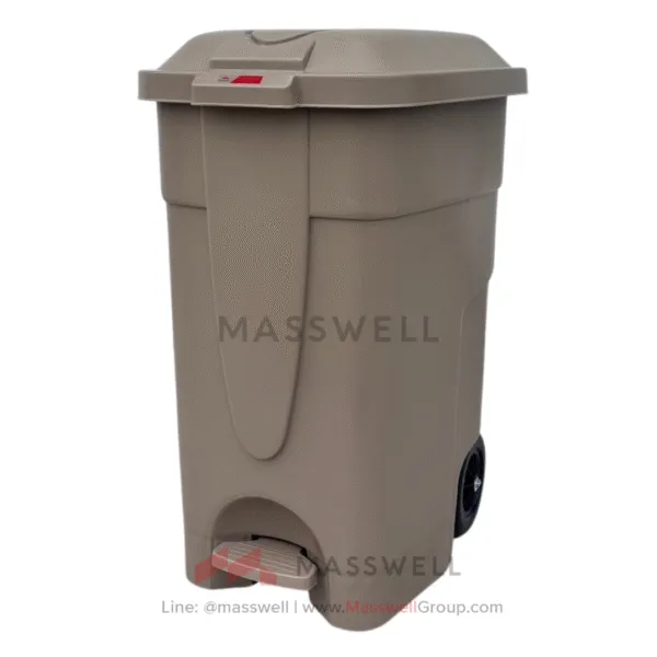 [TB-SN85GR] ถังขยะพลาสติก แบบมีเท้าเหยียบฝาเปิด ขนาด 85 ลิตร (Grey)