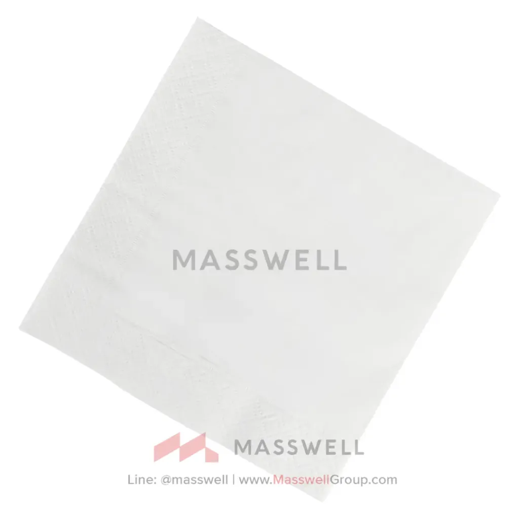 DUNI Napkin 24x24cm 2ชั้น สีขาว พับ4 250's [x16]