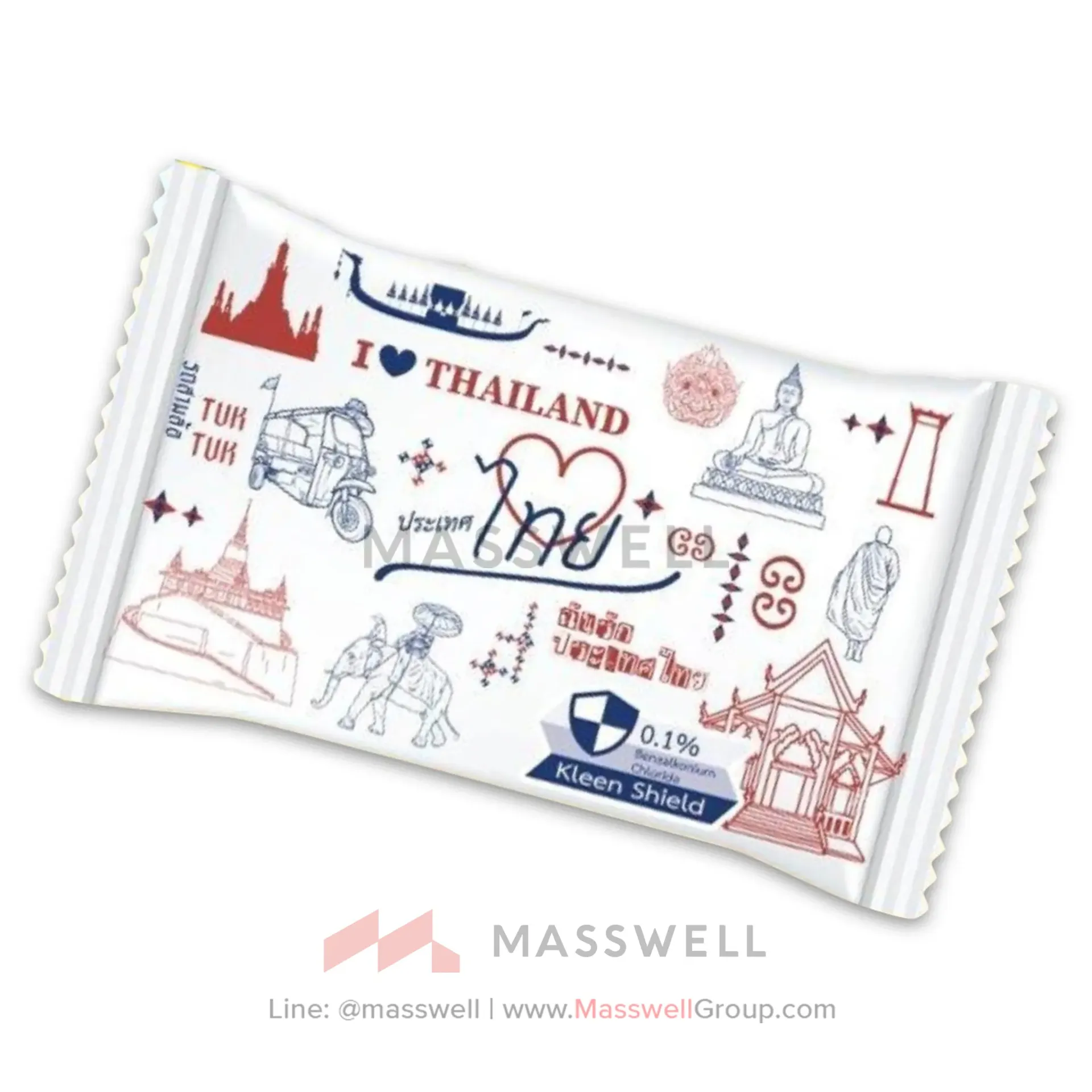 SATO ผ้าเย็นเช็ดมือ Hi-Fresh *I love ไทย – ลายประเทศไทย (1,000 ชิ้น)