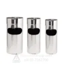 ถังขยะสแตนเลสทรงกลมพร้อมที่เขี่ยบุหรี่